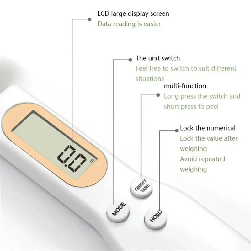 1 LCD Digital Adjustable Weighing Spoon, Kitchen Electronic Measuring Spoon Baking Scale, Super Factory OEM, Reliable Quality.