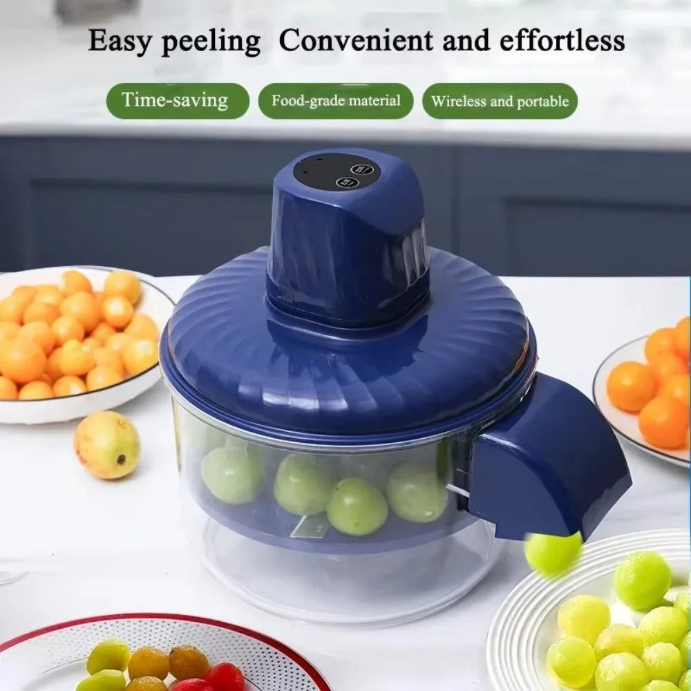 Rechargeable Electric Grape Peeling Machine Portable Effortless Peeling Automatic Fruit Peeler Hands-Free Wireless