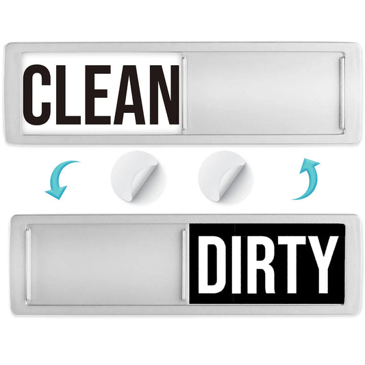 Clean and Dirty Dishwasher Magnet Sign,Optional Adhesive Magnetic Kitchen Decor, Easy Read，Shutter Slide Magnets for Dish Washer